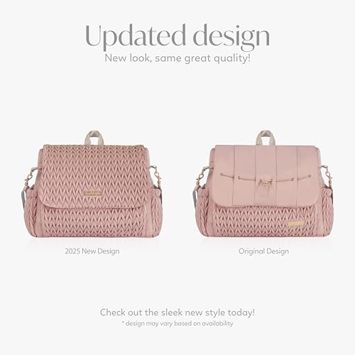Hannah & Sophia Belle Convertible Baby Diaper Backpack & Bag in Pink Polyester with Classic Style - color: Pink