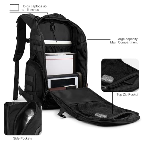 Mardingtop 30L Military Tactical Backpack for Men，Molle Rucksack EDC Daypack for Hiking,Travel,Camping, Hunting