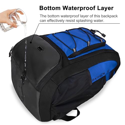 Goloni 40L Baseball Bag, Softball Bat Bag with Shoes Compartment,Fence Hook,Backpack for Baseball, T-Ball & Softball Equipment & Gear - color: Blue