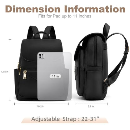 SYTRAH Mini Backpack Purse for Women, Causal Small Backpack with Built-in RFID Wallet & 11" Tablet Sleeve, Stylish Travel Daypack for Daily Black - color: Black