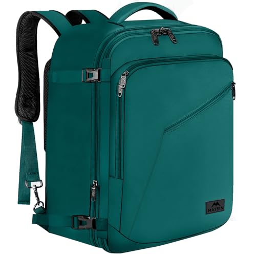 MATEIN Travel Backpack Large, Water Resistant Carry on Backpack for Travelling, Airline Approved Large Capacity Back Pack, Expandable Lightweight Overnight Daypack, Travel Gift, Peacock Blue - color: Peacock Blue, size: XX-Large