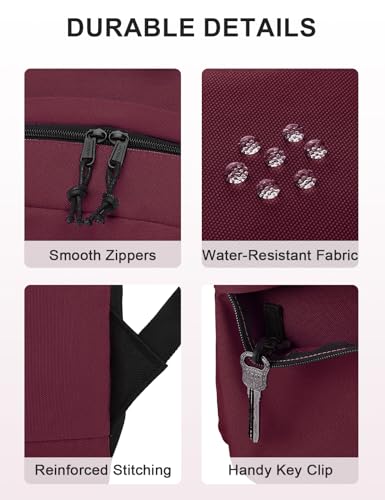 Vaschy Lightweight Backpack,20 Liters Classic Waterproof Collapsible Daypack for Sports and Traveling,Teenagers School Book Bag with Bottle Side Pockets Burgundy - color: Burgundy