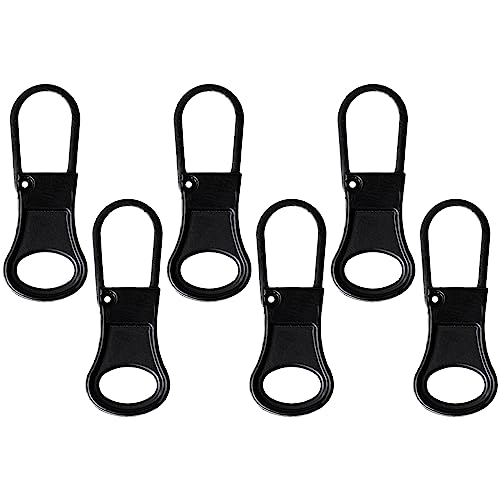 Ouligay 6pcs Zipper Pull Replacement Detachable Zipper Pull Tab Metal Zipper Pull Cord Extender Zipper Pull Repair Kit for Backpack Luggage Suitcase Purse Jackets Jeans Coat