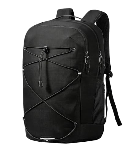 KEOFID Casual Backpack for Men and Women, Hiking Backpack for Travel, Black Daypacks for Sports, College, Water Resistant(Black) - color: Black