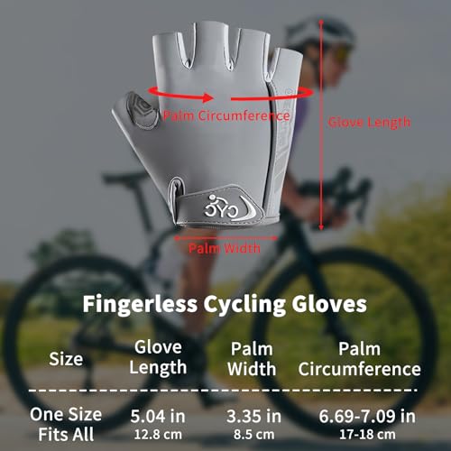 Men's & Women's Fingerless Cycling Gloves - Gel Padded, Anti-Slip Grip for Mountain Road Bike Riding, MTB, Workout & Training, Breathable & Adjustable Biking Gloves - color: Grey
