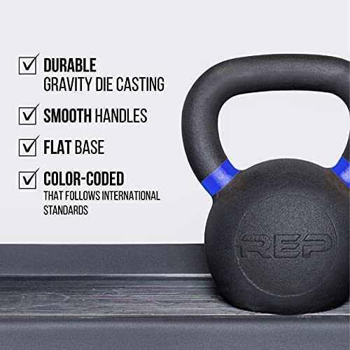 REP Fitness Kettlebell Set and Singles, 4kg to 24kg, 9lb to 53lb Weight Range, Cast Iron, Strength Exercise Training, Home Gym, Power Workout Equipment, Free Weights, Dumbbell Alternative - style: 8-24 kg set