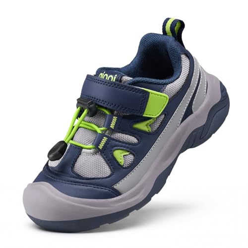 GINNI Kids Hiking Shoes Boys Girls Hiking Boots Outdoor Sneakers Anti-Collision Non-Slip Athletic Trekking Walking Trail Running Shoes for Toddler/Little Kid/Big Kid - color: Navy Blue, size: 8 Toddler