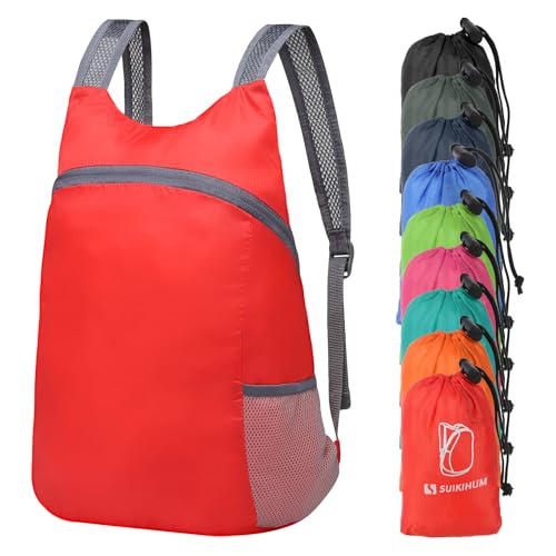 20L Ultra Hiking-Daypack Lightweight Foldable Travel Packable Backpack for Camping Cycling Outdoor,red - color: Red