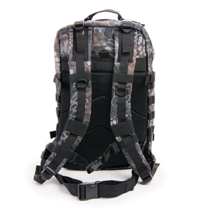 Large Laser-cut MOLLE Backpack with Pistol Retention System, Black Python, Modular and Lightweight Design for EDC, Range, or Tactical Use - color: Black Python
