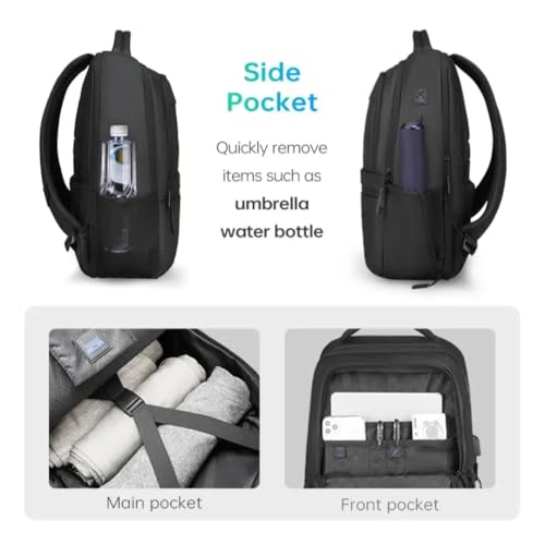 TREKON Laptop Backpack for Men, Fits 15.6" Laptop, USB Charging Port, Water-Resistant, Anti-Theft, TSA Approved Travel Bag, For Business & College