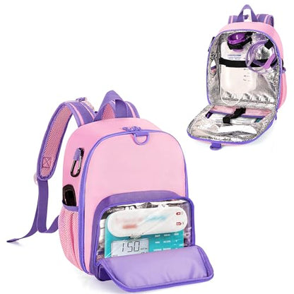 CURMIO Feeding Pump Backpack for 500ml Feeding Bag, G/J/GJ Tube, Pink - color: Pink