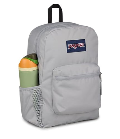 JanSport Cross Town Backpack - Simple Bag for Everyone with 1 Main Compartment, Front Utility Pocket - Premium Class Accessories - Grounded Grey - color: Grounded Grey