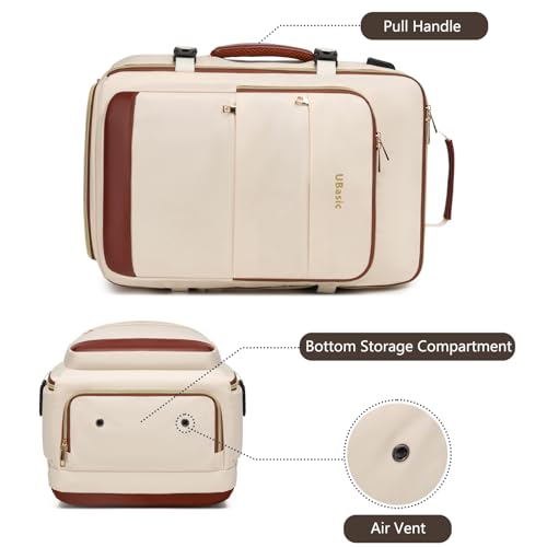 Travel Backpack with Separate Shoe Compartment Laptop Bag for Business/Leisure,Water-Resistant Durable Backpack (Beige)