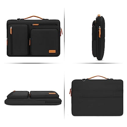 MOSISO 360 Protective Laptop Shoulder Bag,15-15.6 inch Computer Bags Compatible with MacBook Pro 16 inch, HP, Dell, Lenovo, Asus Notebook,Side Open Messenger Bag with 4 Zipper Pockets, Black - color: Black, size: 16 inch