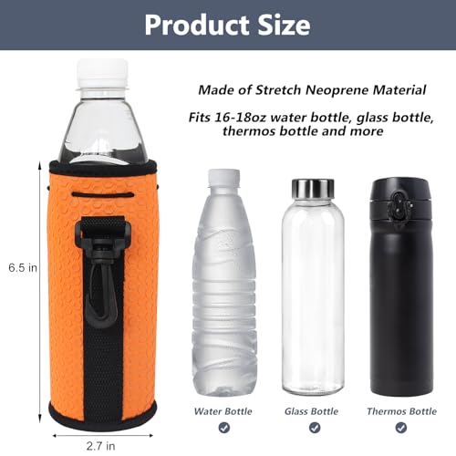 Water Bottle Sleeves, 3 Pcs Neoprene Insulators Bottle Carrier Holder with Buckles, fits 16-18oz (Colorful1) - color: Colorful1