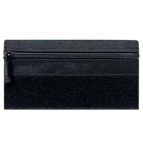 Small Tactical Admin Zipper Pouch with Hook and Loop - color: Black