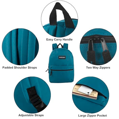 Trail maker Classic 17 inch Backpacks with Adjustable Padded Straps | School Backpacks for Girls, Boys (Blue) - color: Blue