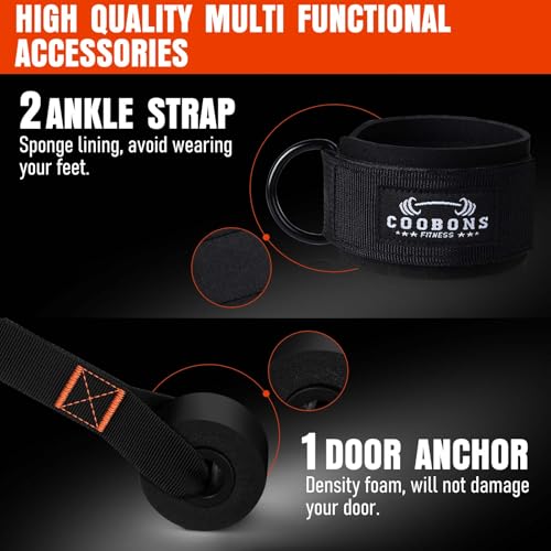 Resistance Bands with Handles, 175lb Exercise Bands for Working Out, Fitness Bands, Workout Bands with Door Anchor and Ankle Straps, Physical Therapy, Yoga, Strength Training Home Gym Equipment - style: 225LBS