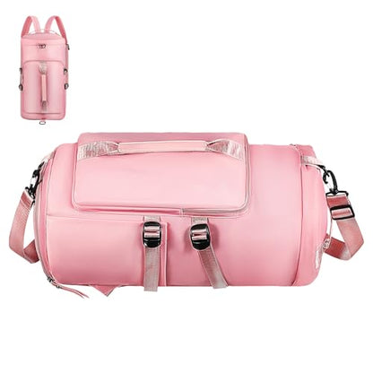 Ciieeo Travel Gym Backpack for Women and Men, Pink Multipurpose Sports Daypack with Wet Compartment and Adjustable Straps, Lightweight Hiking and Swimming Bag for Outdoor Activities