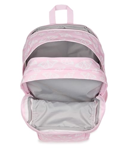 JanSport Laptop Backpack - Computer Bag with 2 Compartments, Ergonomic Shoulder Straps, 15” Laptop Sleeve, Haul Handle - Flutter By - color: Flutter By Pink
