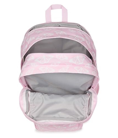 JanSport Laptop Backpack - Computer Bag with 2 Compartments, Ergonomic Shoulder Straps, 15” Laptop Sleeve, Haul Handle - Flutter By - color: Flutter By Pink