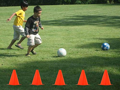48 Pack 7 Inch Plastic Traffic Cones Field Marker Cones Sport Training Traffic Cone Sets for Skate Soccer Outdoor/Indoor Agility Training & Festive Events Physical Education Flexible - Orange
