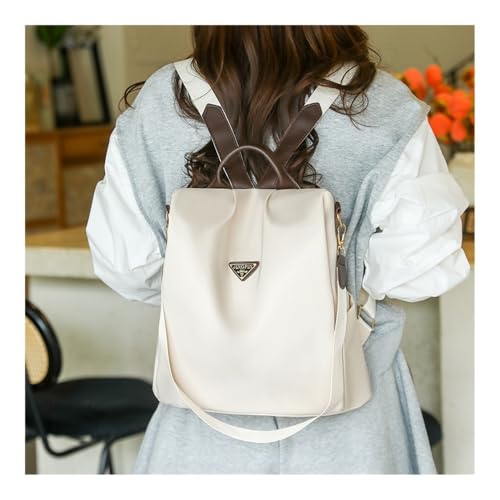 Multifunctional minimalist backpack, solid color versatile commuter backpack, casual handbag/shoulder bag(Off white) - color: Off-white