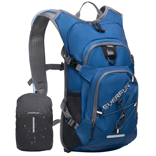 Everfun Hydration Backpack 18L with Water Bladder 2L/3L Hiking Water Backpack Women Men Hydration Pack Insulated Lightweight Day Hydropack with Storage for Hiking, Biking, Running, Festival - color: Cobalt Blue, size: 2L Bladder