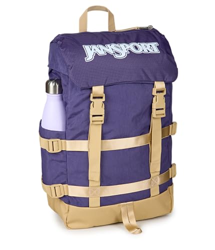 JanSport Skip Pack Backpack – 28L Capacity, Fits 13.5in Laptop, Large Main Compartment, Side Water Bottle Pocket – Ideal for Work & Travel, Amethyst Angst - color: Amethyst Angst