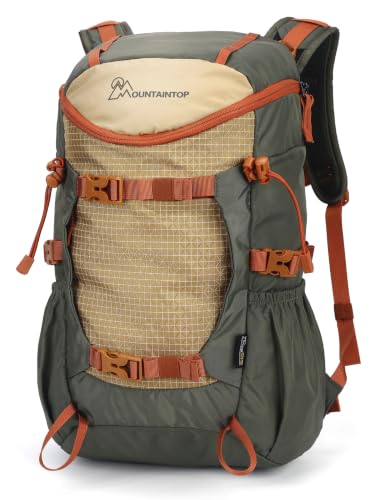 MOUNTAINTOP 20L Hiking Backpack, Lightweight Small Outdoor Daypack - color: 20l-khaki Green