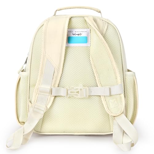 mibasies Toddler Backpacks for Girls 2-4: Quilted Backpack for Preschool Prek Daycare - Cute 12 Inches Bookbag for Little Kids Strawberry Beige - color: Strawberry Beige, style: Toddler-12"h(not Fit Folder)