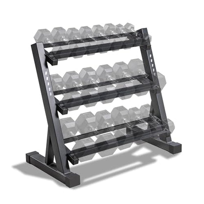 Marcy Weight Storage Organizer Racks for Dumbbells, Kettlebells, Weight Plates - color: Dark Grey 3-Tier DB Rack