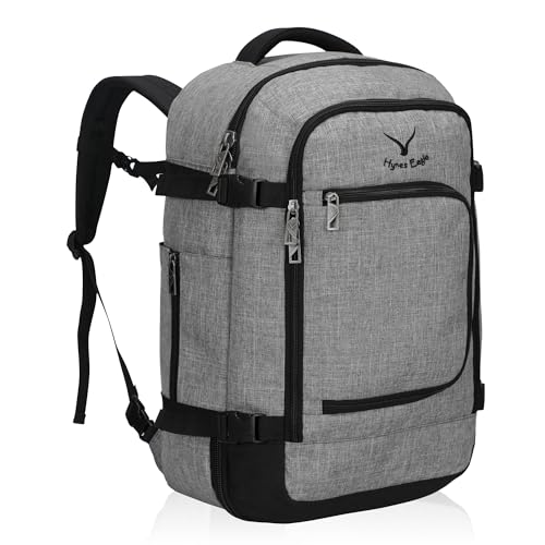 Hynes Eagle Travel Backpack 40L Flight Approved Carry on Backpack Men Large Cabin Weekender Laptop Backpack Women 15.6 inches - color: Light Grey 2023