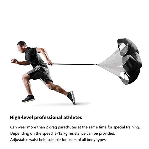 HERCHR Speed Parachute, 2Sets Resistance Running Parachute Speed Training Equipment with Adjustable Waistband for Athletes, Sprinting and Football Training