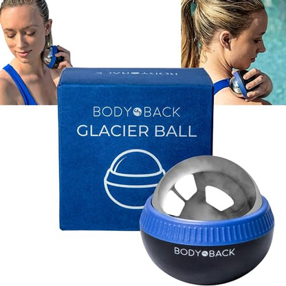 Body Back FSA Eligible Glacier Ball - Cryosphere Therapy Massage Roller Ball, Ice Roller Ball, Cold Ball for Plantar Fasciitis Relief with Removable Ice Roller for Face or Lacrosse Ball Rolling