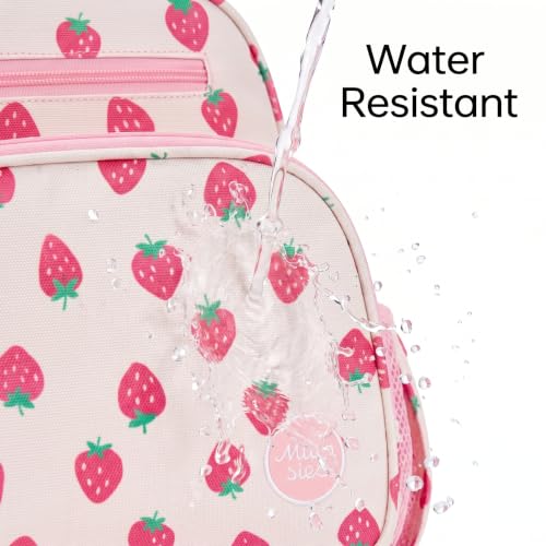 mibasies Toddler Backpacks for Girls 2-4: Little Kid Bookbag for Preschool Prek Daycare Strawberry Pink - color: Strawberry Pink, style: Toddler-12"h(not Fit Folder)