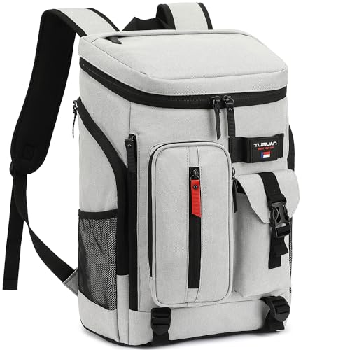 TUGUAN Cooler Backpack 36 Cans Insulated Leak Proof Lightweight Lunch Backpack for Men Work Portable Travel Thermal Bag Compartment Camping Hiking Beach Pincnic Cooler for Women - color: Grey