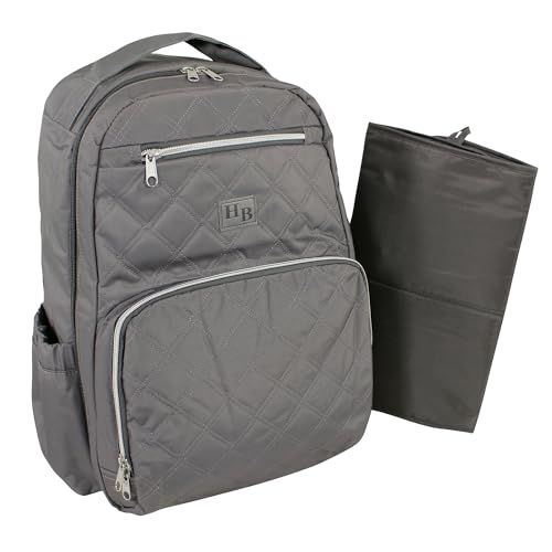Hudson Baby Unisex Baby Premium Diaper Bag Backpack and Changing Pad, Charcoal, One Size - color: Charcoal