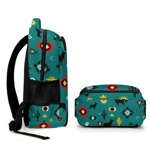 Casual Lightweight Laptop Backpack Southwestern Native American, Cute Travel Daypack with Tumbler Holder for College Nurse Teacher Work Commute - color: Pattern (268)