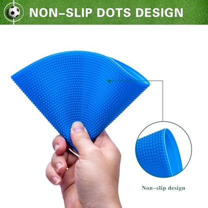 Poly Spot Markers 4inch/9 inch Non-Slip Rubber Agility Markers Flat Field Cones Floor Dots for Football, Soccer, Basketball Training Markers, School Activities, Exercise Drills, Social Distancing - style: 9inch 6Pcs(Blue)