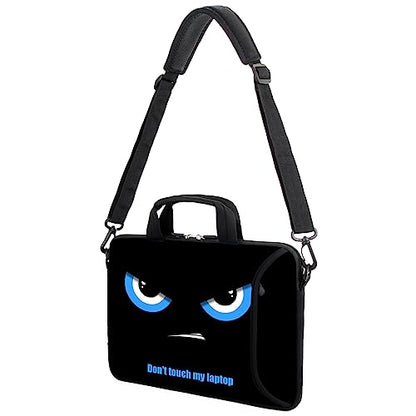 17" Shoulder Bag Adjustable shoulder strap Laptop sleeve Carrying case with mouse and power adapter storage bag (Blue Eyes-1) - color: Blue Eyes-1