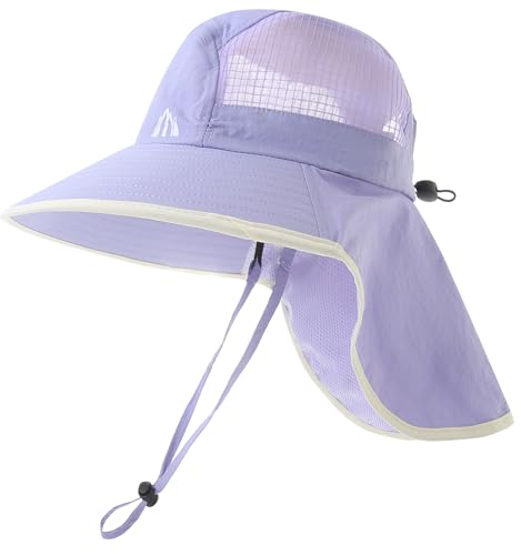 UV Sun Protection Hat Women Foldable Neck Flap Wide Brim Fishing Hat with Ponytail Hole for Women - color: Light-purple