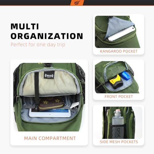 SKYSPER Sling Bag RFID Crossbody Sling Backpack Cross Body Shoulder Bag Travel Hiking Daypack for Women Men(Army Green) - color: Army Green