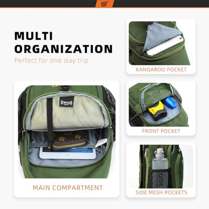 SKYSPER Sling Bag RFID Crossbody Sling Backpack Cross Body Shoulder Bag Travel Hiking Daypack for Women Men(Army Green) - color: Army Green