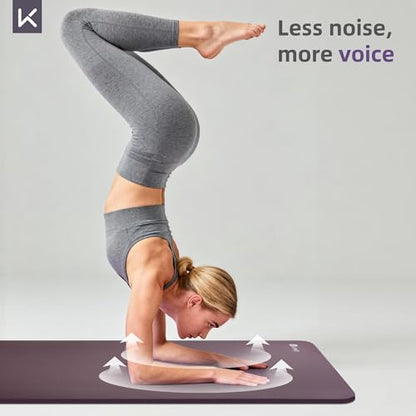 KEEP Extra Thick NBR Yoga Mat for Women & Men, 15mm Thick, 72”x32” Large Exercise Mat with Non-Slip Workout Mat for Yoga, Pilates, Stretching, Meditation – Wide & Cushioned Fitness Mat - color: Purple