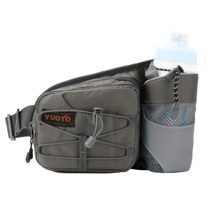 Waist Pack with Water Bottle Holder for Running Walking Hiking Fanny Pack Hydration Belt - color: Grey