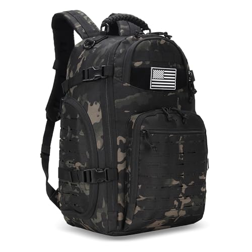 30L Hiking Backpack Lightweight Outdoor Daypack Camping Backpack Outdoor Travel Daypack Day Pack for Man Woman (Black Camo) - color: Black Camo