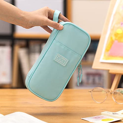 CICIMELON Durable Pencil Case Big Storage Pen Pouch Bag for School Supplies Office College Teen Adults, Light Blue - color: Light Blue