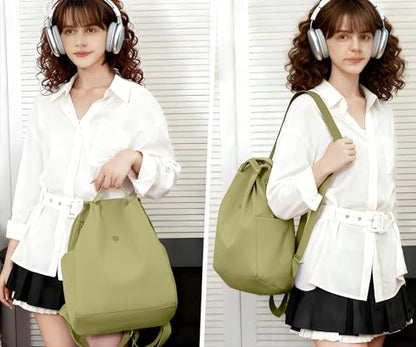 Mini Nylon Women Backpacks,Small Ladies backpacks Casual Lightweight Shopping Travel Daypack (Light Green) - color: Light Green