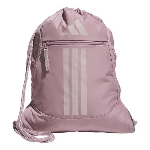 adidas Alliance Sackpack – Drawstring Backpack for Sports, Small Gym Bag - color: Magic Mauve Purple/Dual Lilac Purple/3